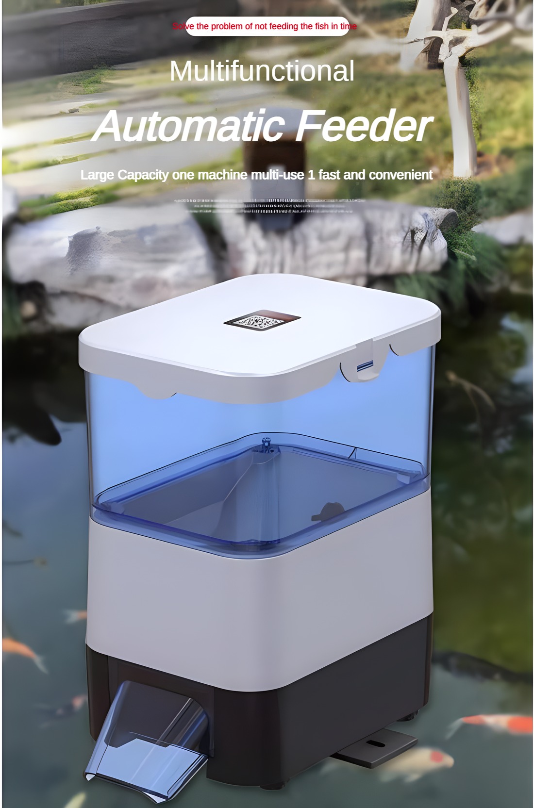 Aquarium Fish Feeder Automatic - EVNICE Solar Automatischer Fischfütterer Intelligenter Fischfütterer
