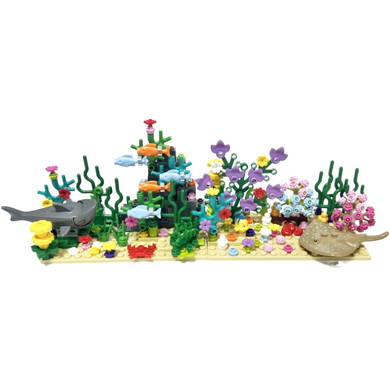 Aquarium Fish Shark - City MOC Aquarium Unterwasserwelt Pflanzenszenen mit