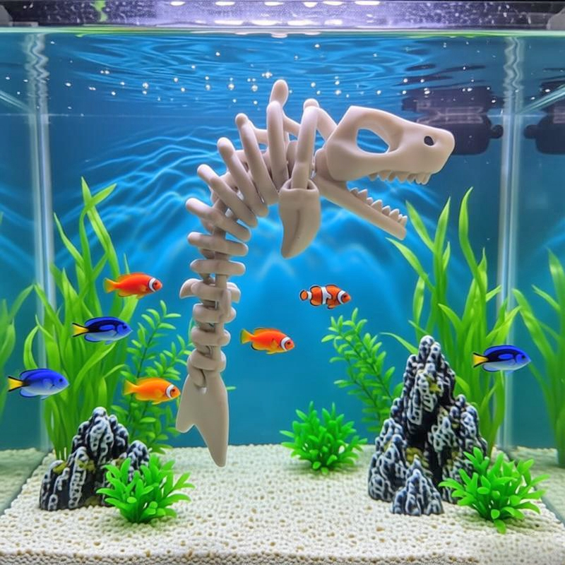 Aquarium Fish Shark - 17 cm großes Haifisch-Skelett im Wasser,